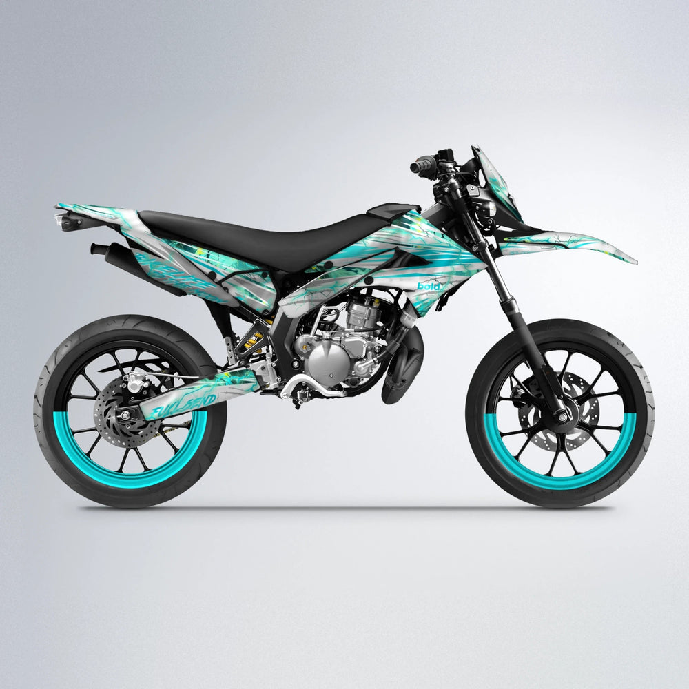 DIVINE Derbi Senda supermoto graphics kit in Teal