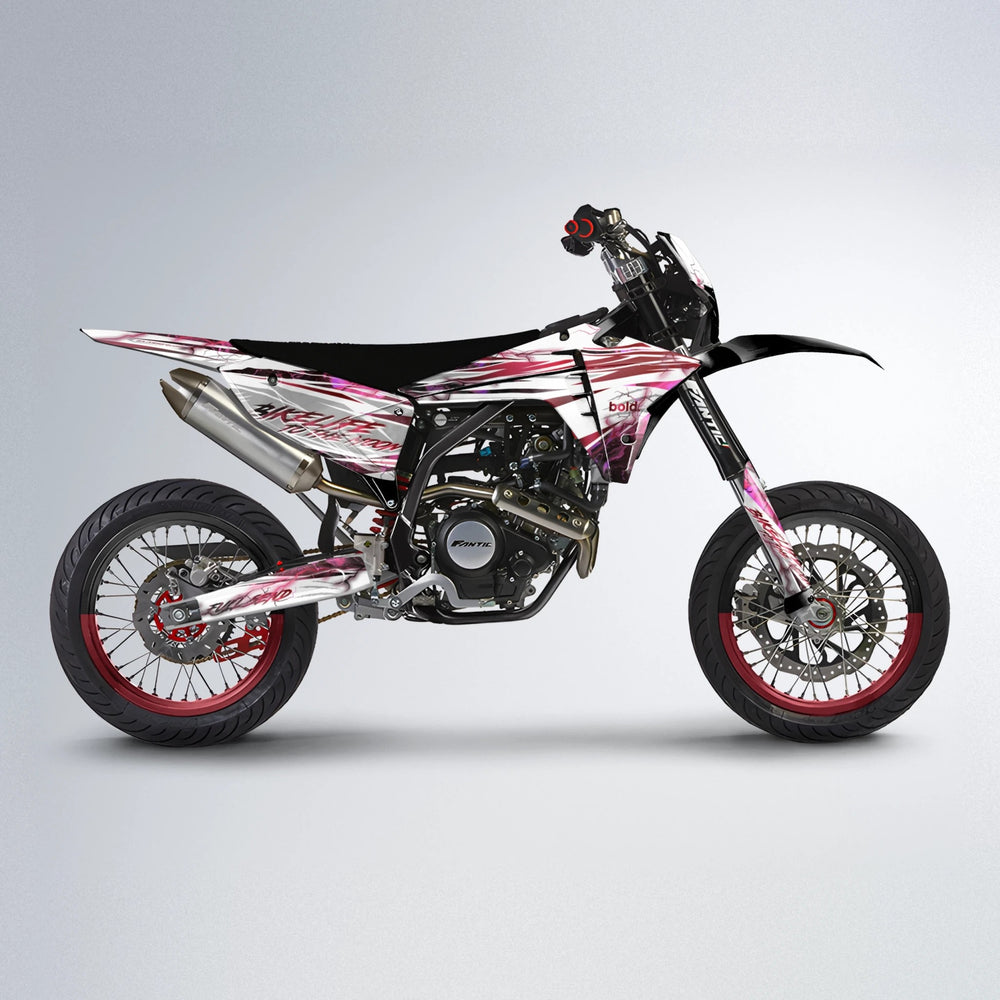 DIVINE Fantic supermoto graphics kit in Black & Red