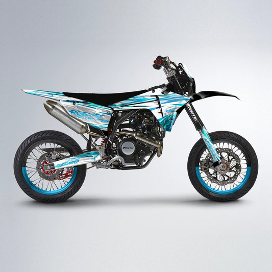 DIVINE Fantic supermoto graphics kit in Light Blue