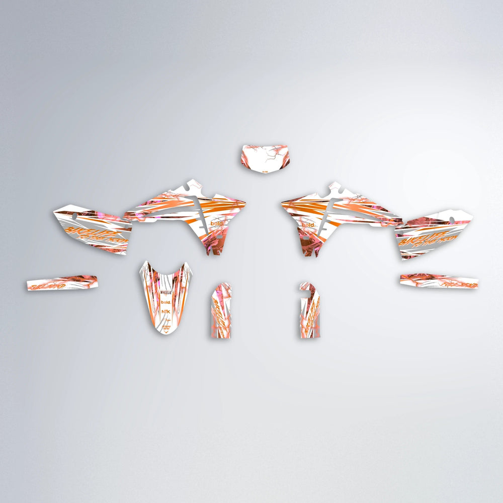 DIVINE Fantic graphics kit parts layout in Orange