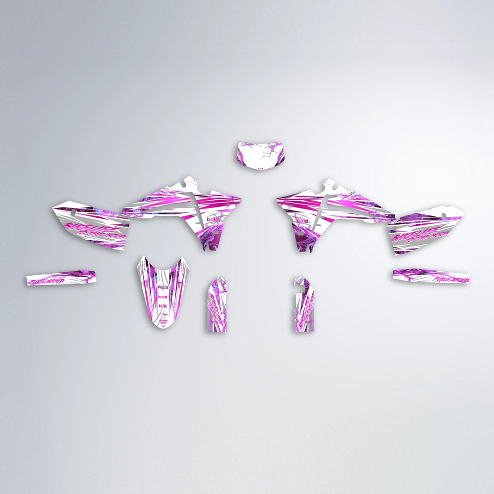 DIVINE Fantic graphics kit parts layout in Pink