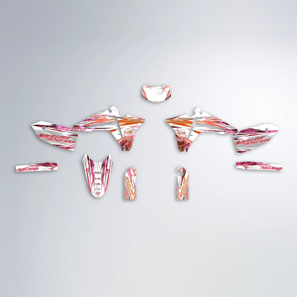DIVINE Fantic graphics kit parts layout in Red & Orange