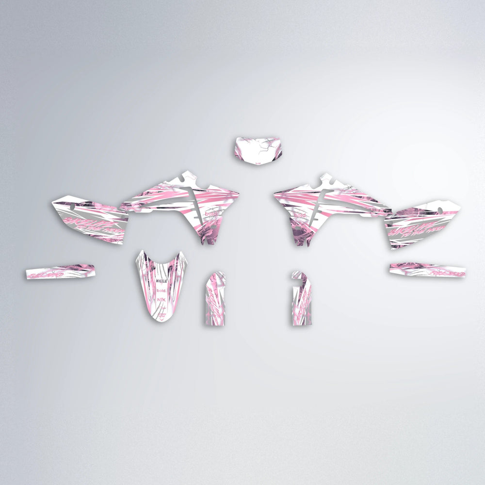 DIVINE Fantic graphics kit parts layout in Sakura Pink