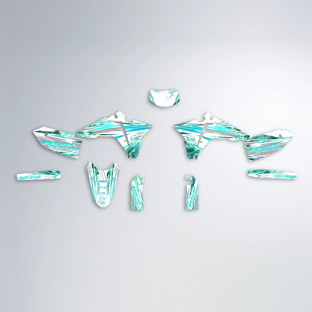 DIVINE Fantic graphics kit parts layout in Teal