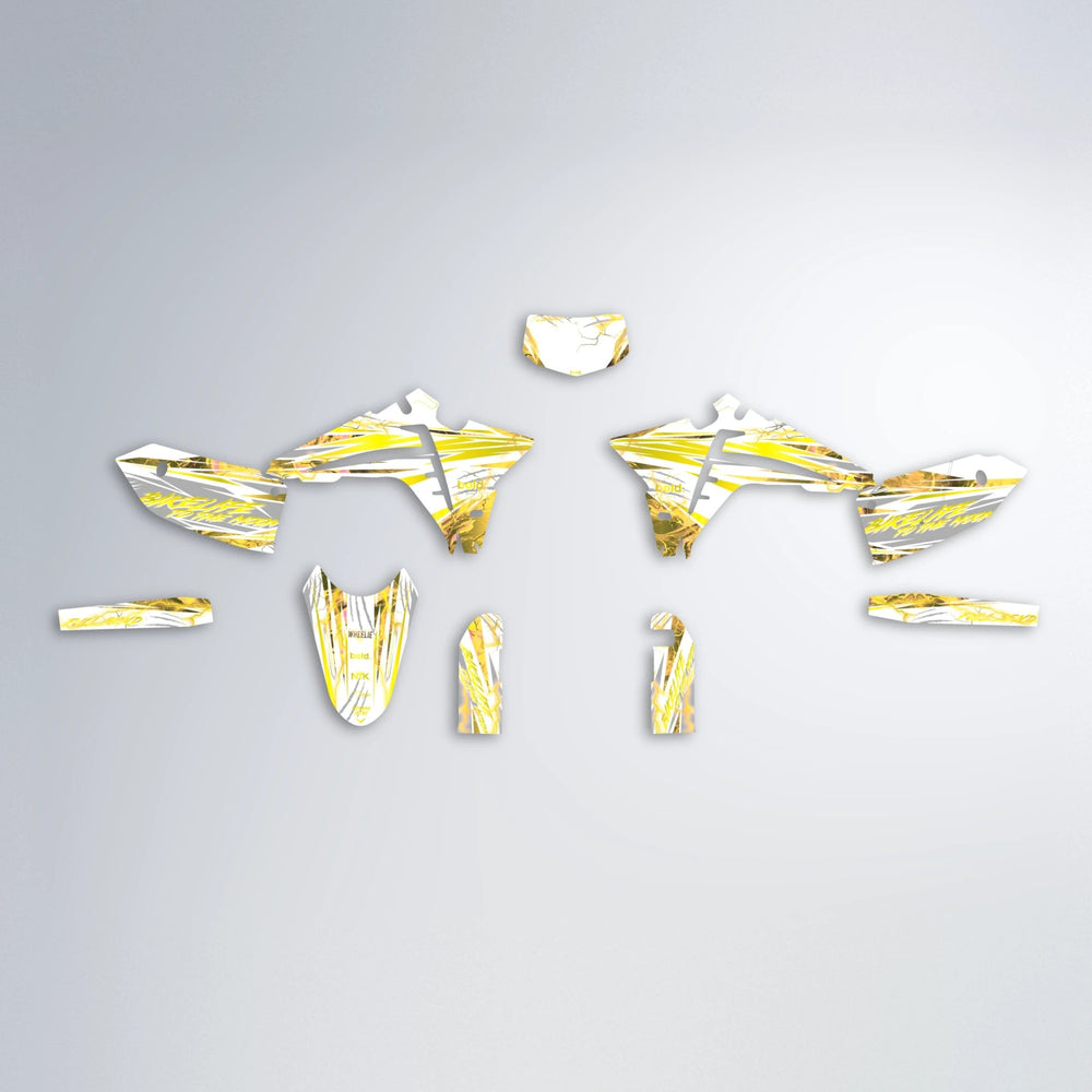DIVINE Fantic graphics kit parts layout in Yellow