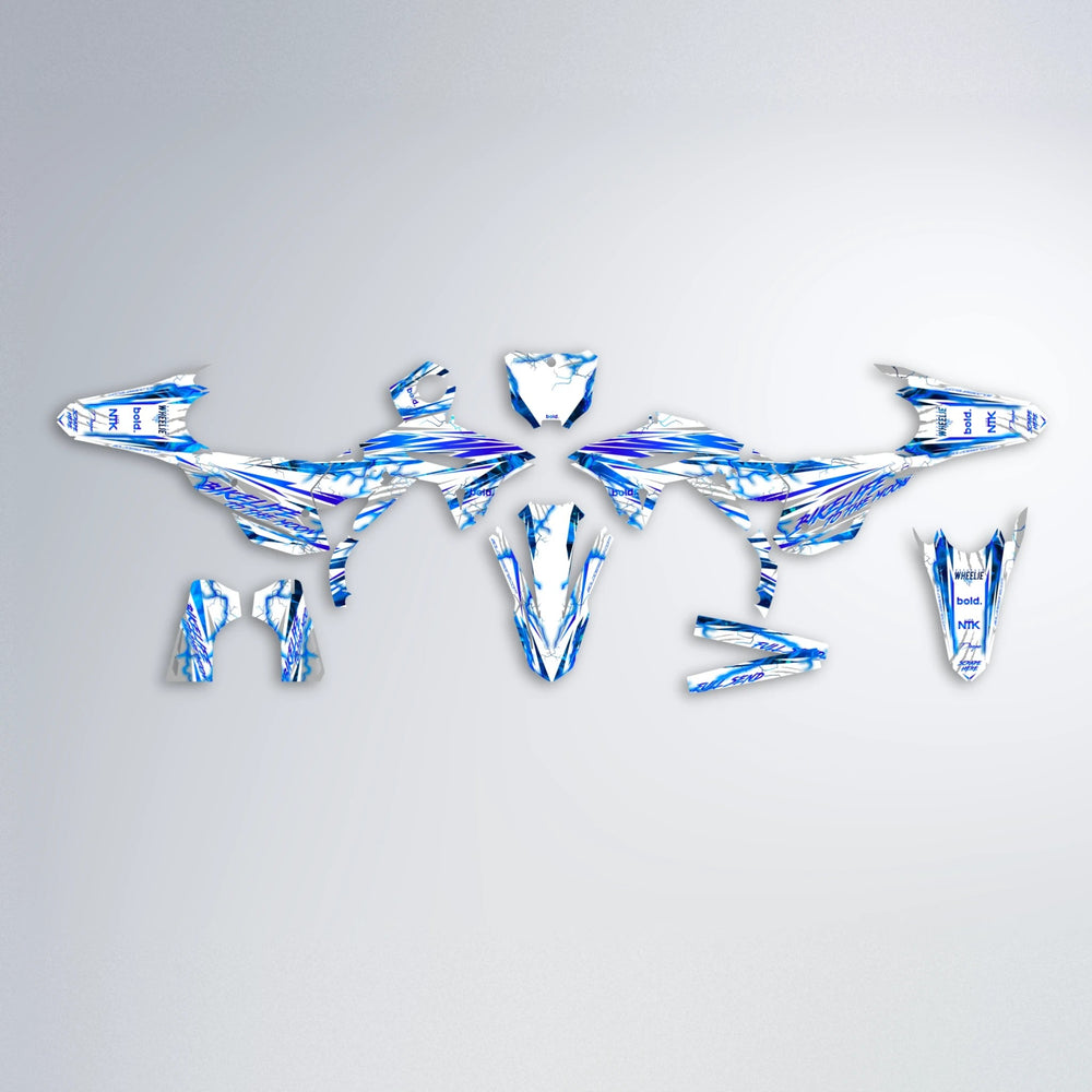 DIVINE Honda graphics kit parts layout in Blue
