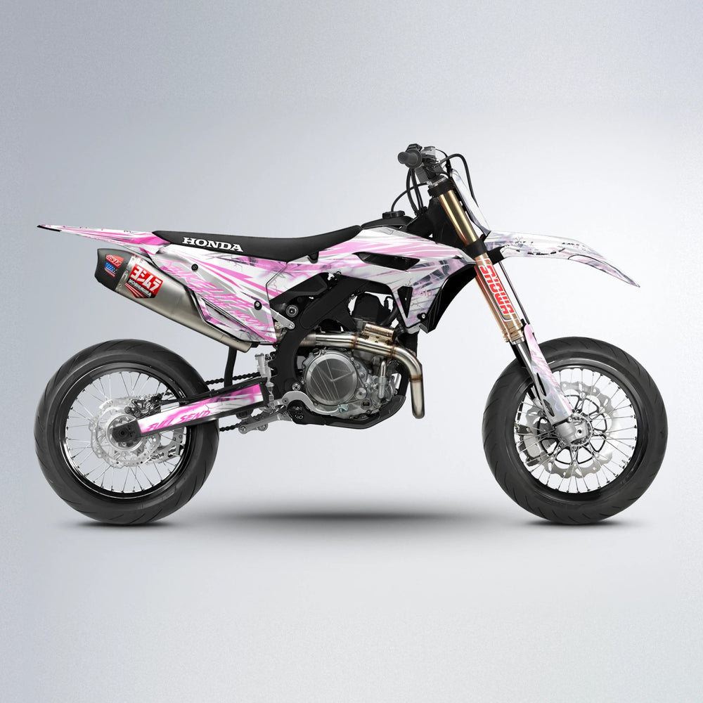 DIVINE Honda supermoto graphics kit in Flamingo