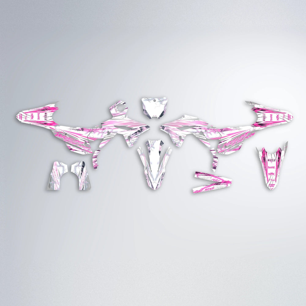 DIVINE Honda graphics kit parts layout in Flamingo