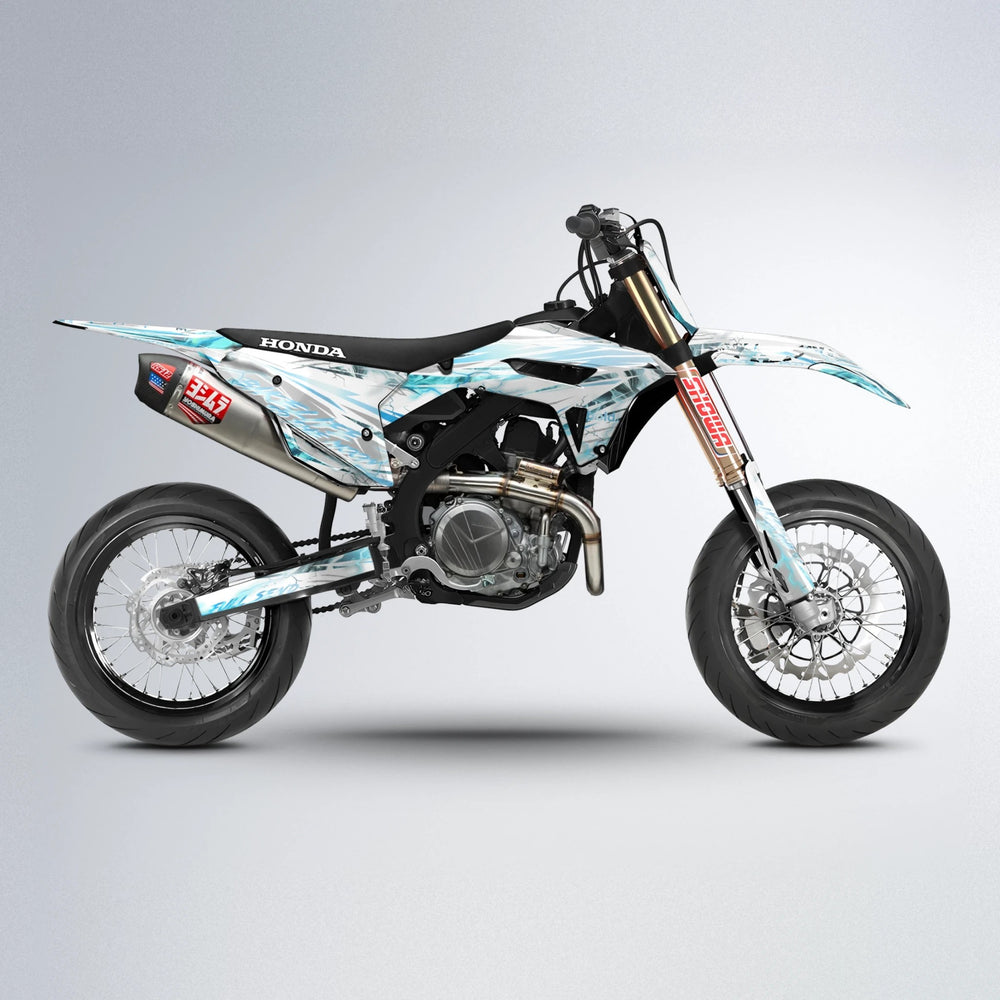 DIVINE Honda supermoto graphics kit in Light Blue & White