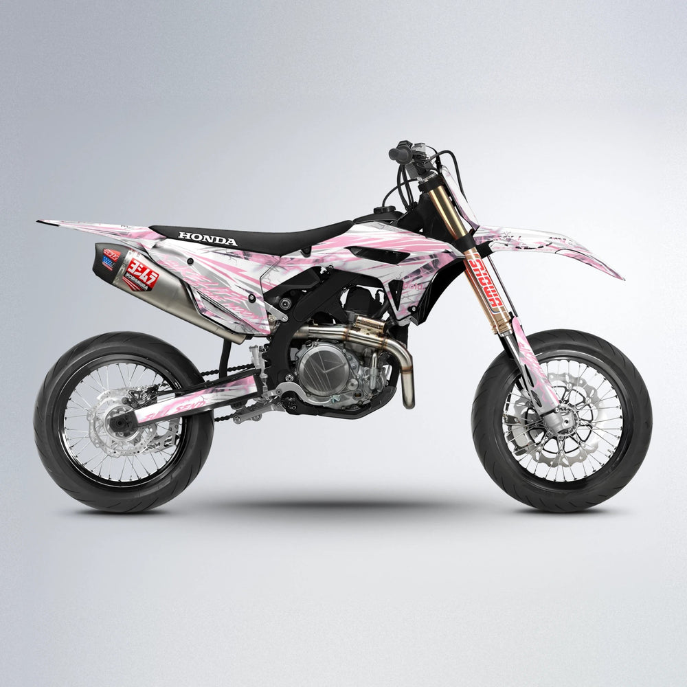 DIVINE Honda supermoto graphics kit in Sakura Pink