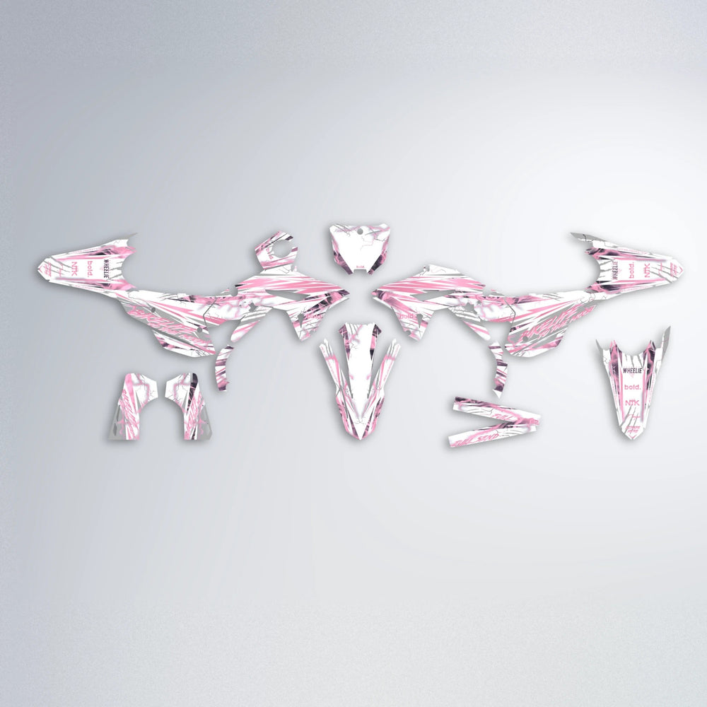 DIVINE Honda graphics kit parts layout in Sakura Pink