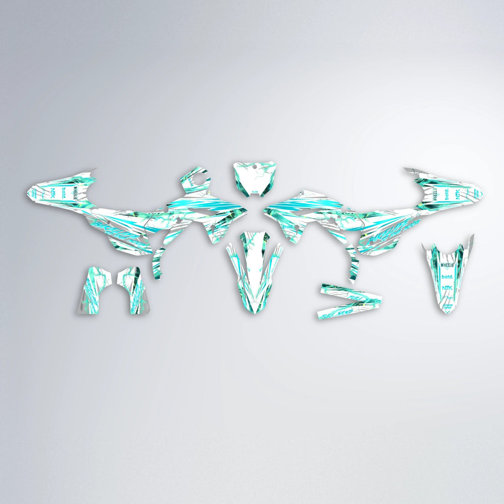 DIVINE Honda graphics kit parts layout in Teal