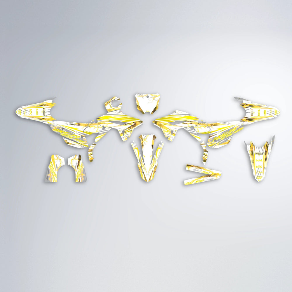 DIVINE Honda graphics kit parts layout in Yellow