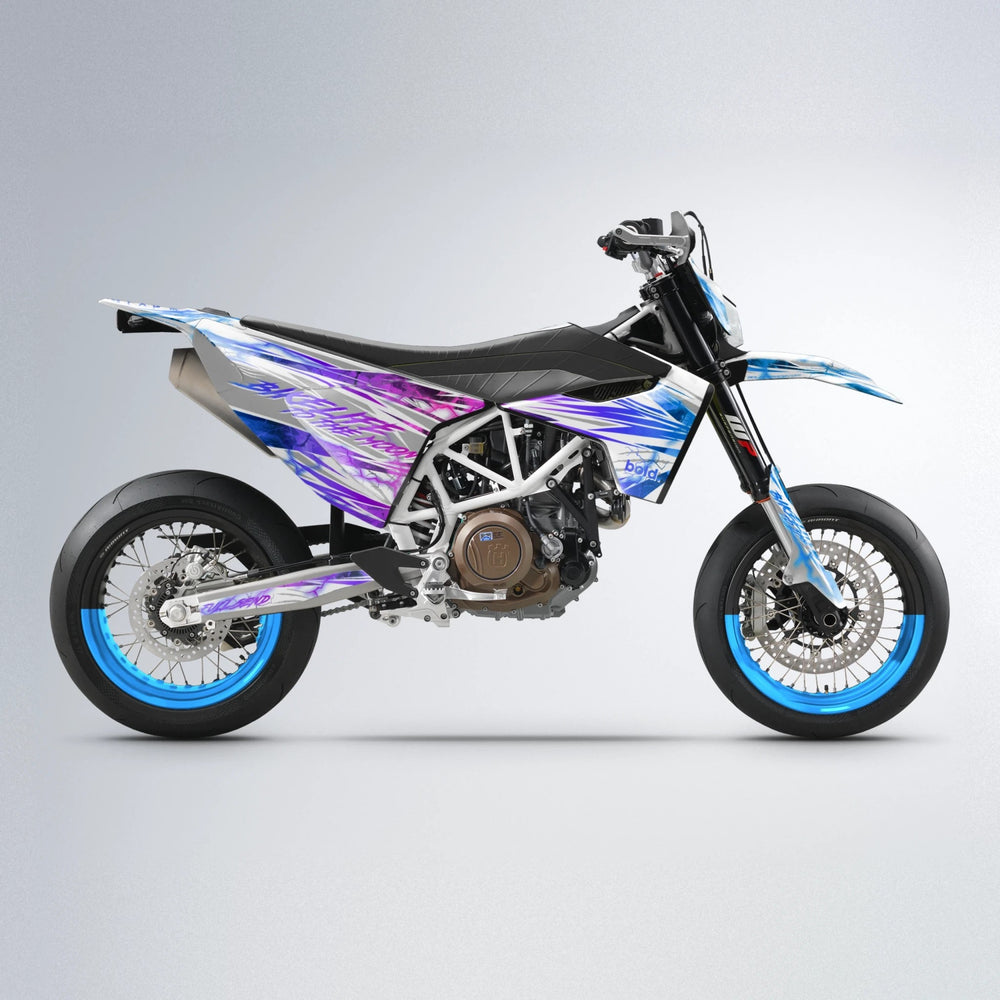 DIVINE Husqvarna 701 supermoto graphics kit in Blue Purple Fade
