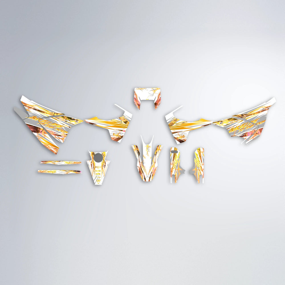 DIVINE Husqvarna 701 graphics kit parts layout in Orange & Yellow