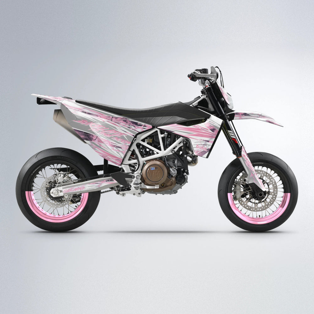 DIVINE Husqvarna 701 supermoto graphics kit in Sakura Pink