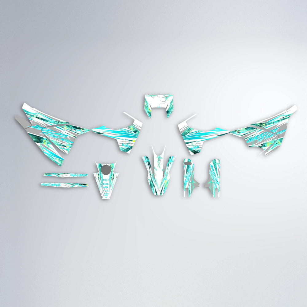 DIVINE Husqvarna 701 graphics kit parts layout in Teal