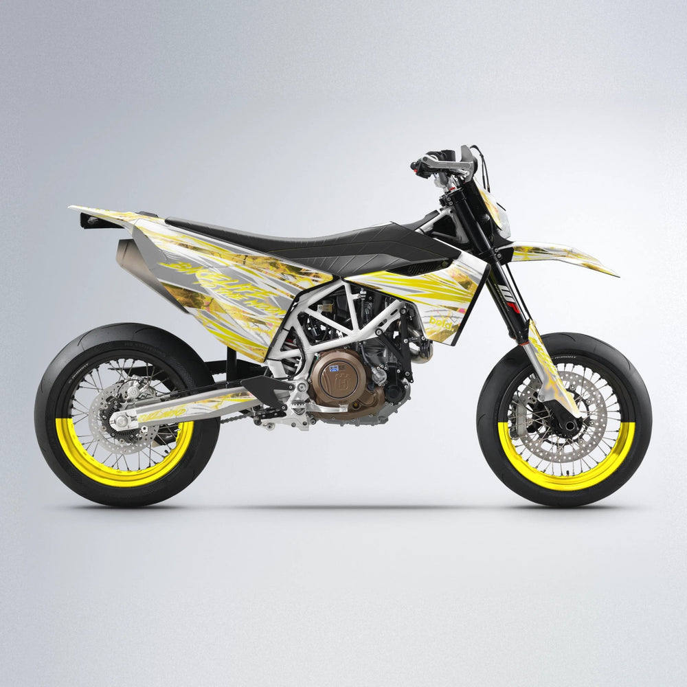 DIVINE Husqvarna 701 supermoto graphics kit in Yellow