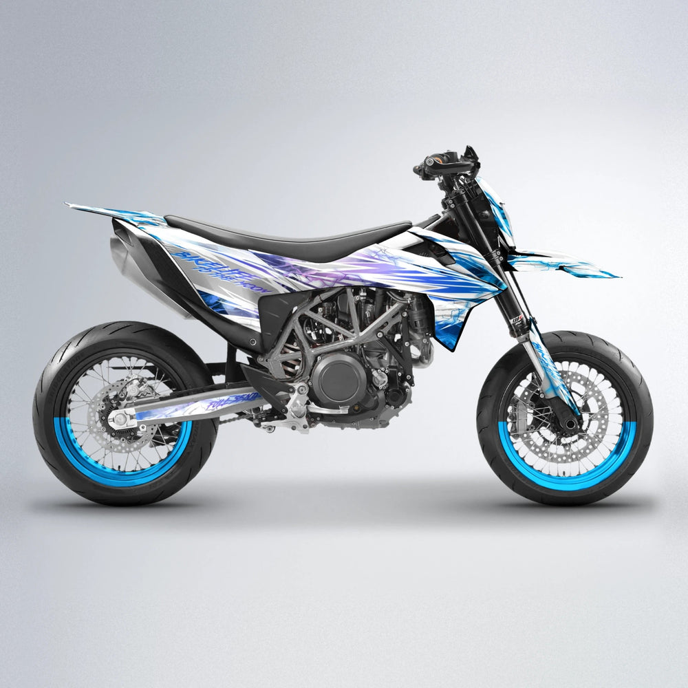 DIVINE KTM SMC 690 supermoto graphics kit in Blue Purple Fade