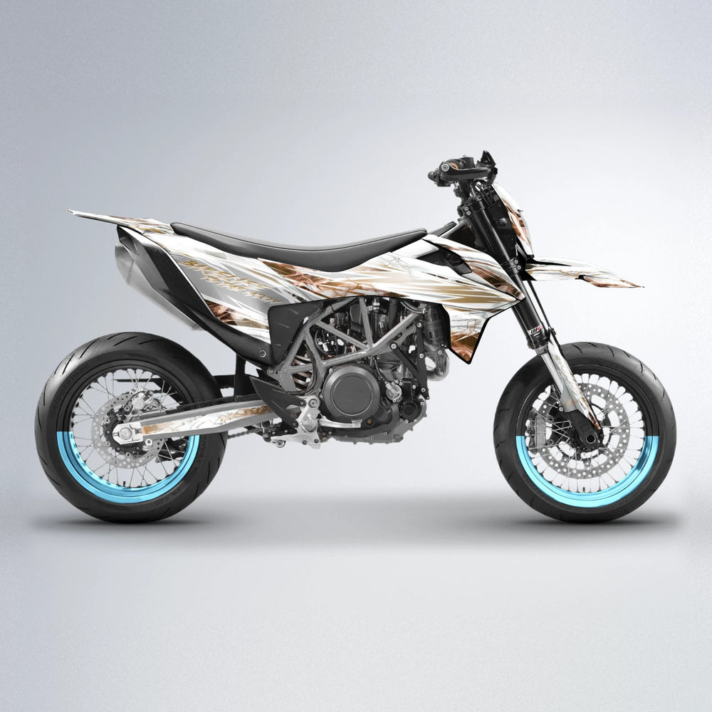 DIVINE KTM SMC 690 supermoto graphics kit in Light Blue & White