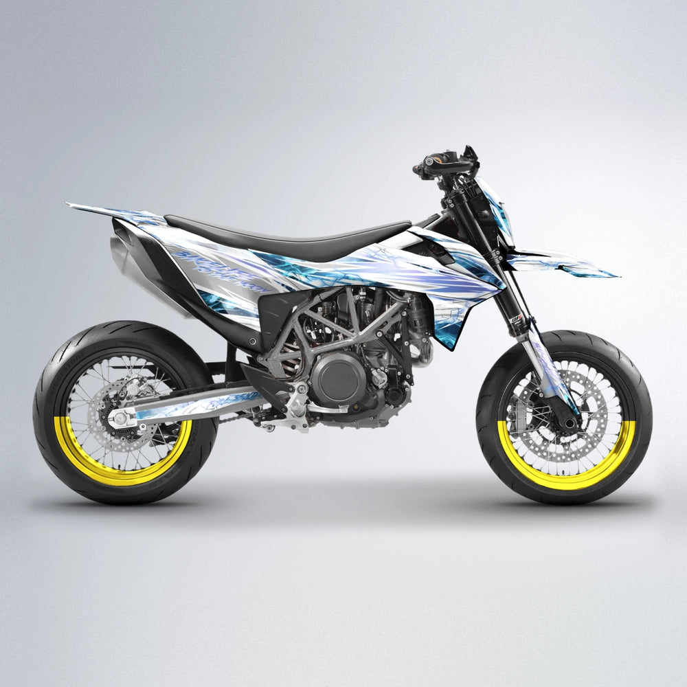DIVINE KTM SMC 690 supermoto graphics kit in Orange & Yellow