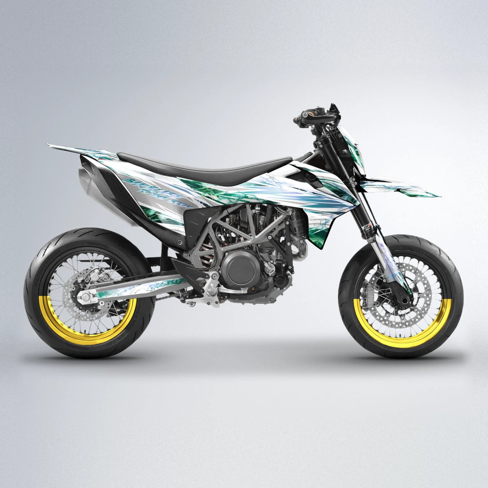 DIVINE KTM SMC 690 supermoto graphics kit in Pink & Yellow