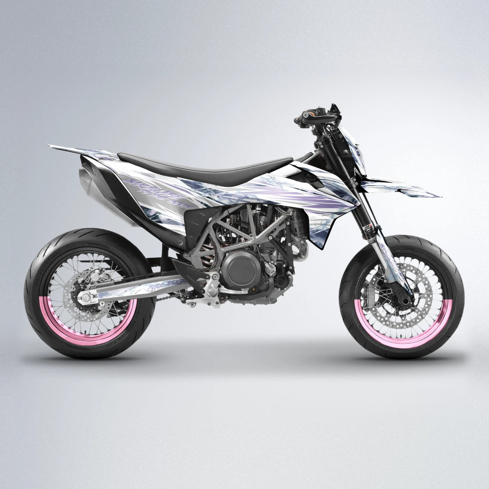DIVINE KTM SMC 690 supermoto graphics kit in Sakura Pink