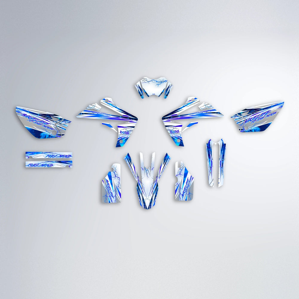 DIVINE Rieju MRT graphics kit parts layout in Blue