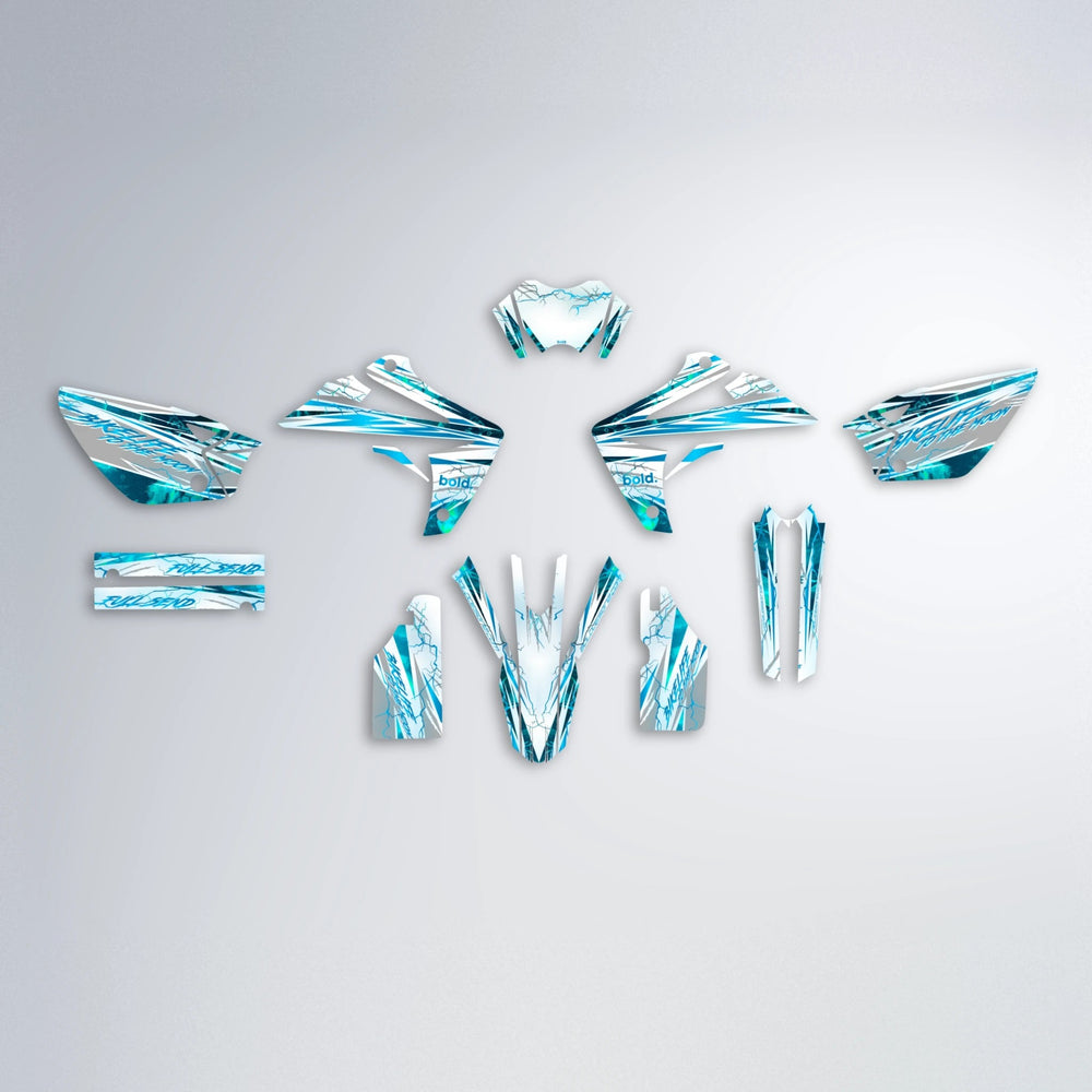 DIVINE Rieju MRT graphics kit parts layout in Custom Colour