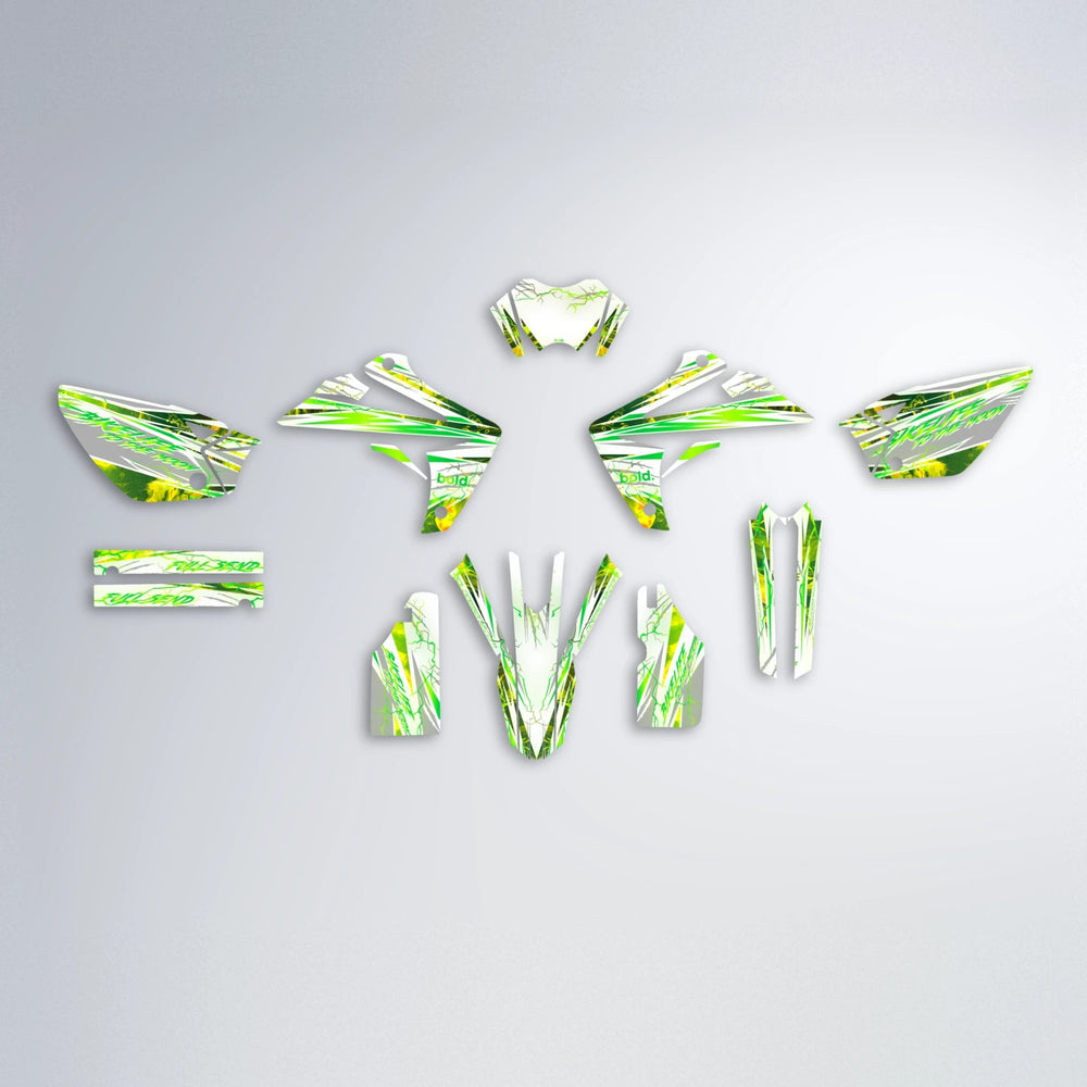 DIVINE Rieju MRT graphics kit parts layout in Green