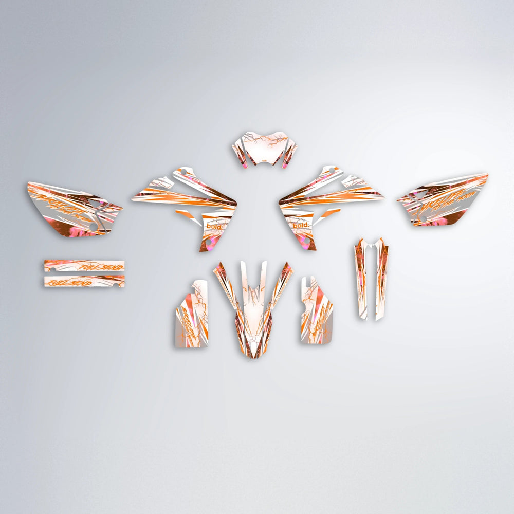 DIVINE Rieju MRT graphics kit parts layout in Orange