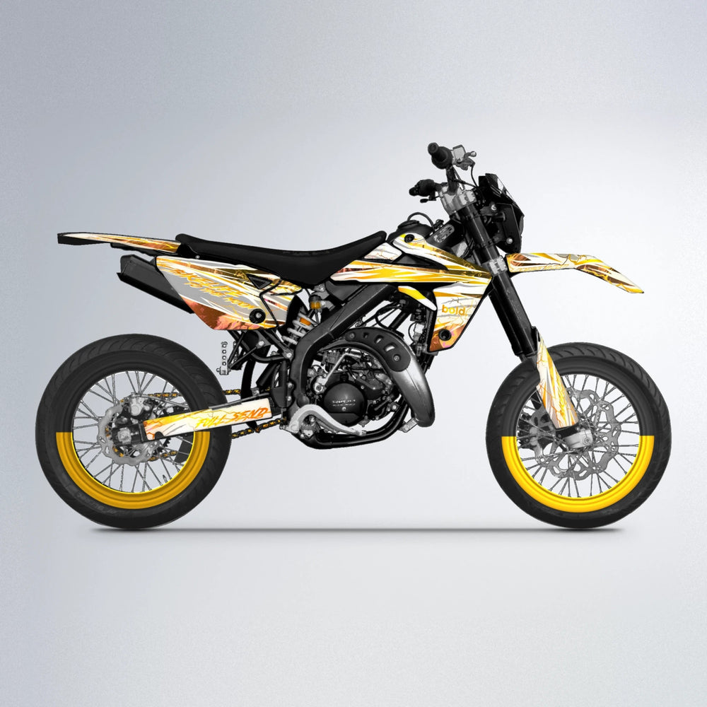 DIVINE Rieju MRT supermoto graphics kit in Orange & Yellow