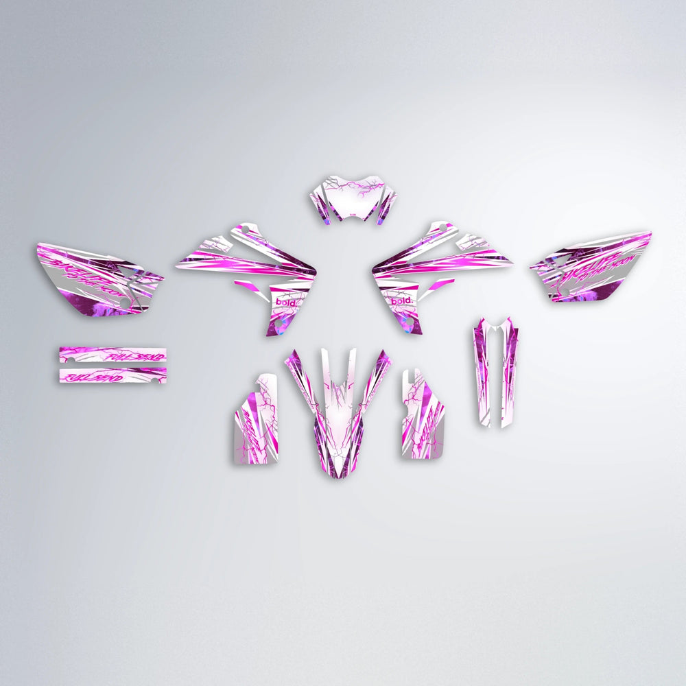 DIVINE Rieju MRT graphics kit parts layout in Pink