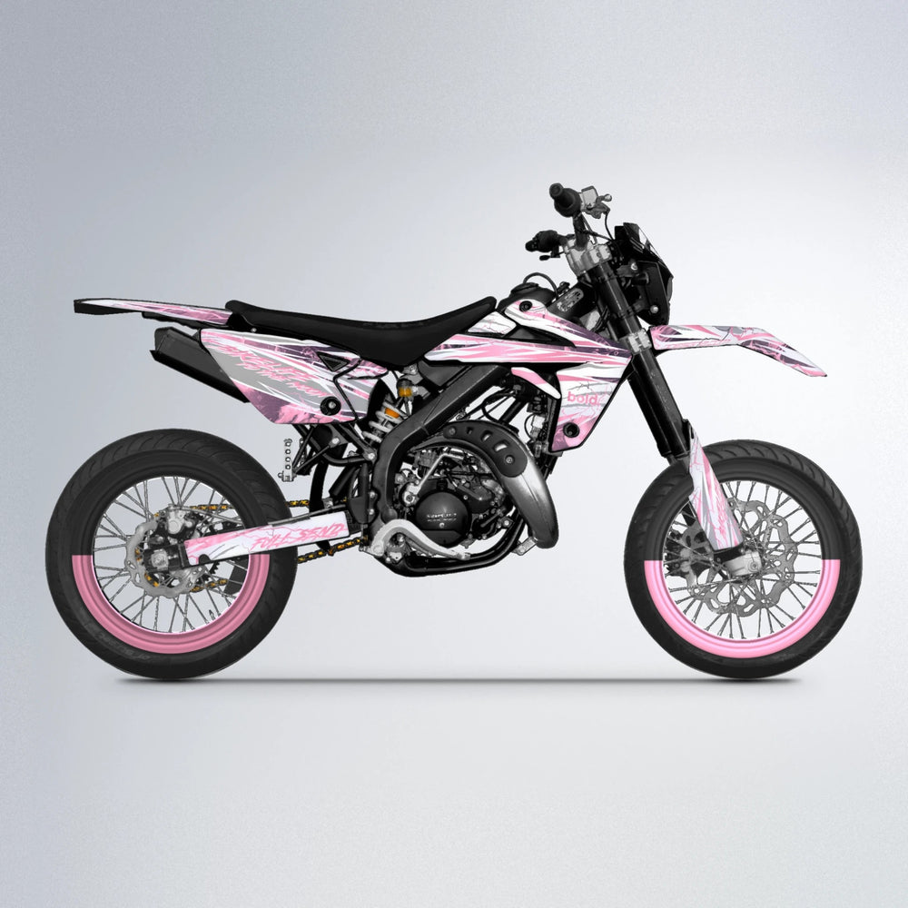 DIVINE Rieju MRT supermoto graphics kit in Sakura Pink
