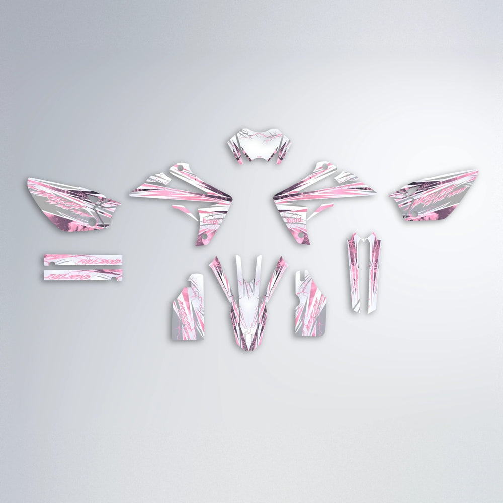 DIVINE Rieju MRT graphics kit parts layout in Sakura Pink
