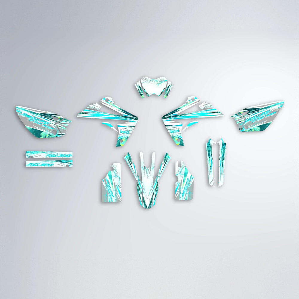 DIVINE Rieju MRT graphics kit parts layout in Teal
