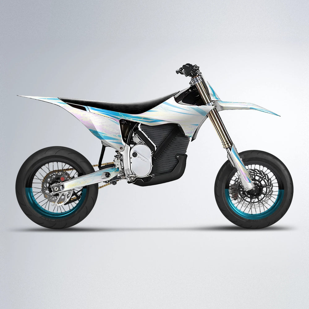 DIVINE Stark Varg SM supermoto graphics kit in Light Blue & White