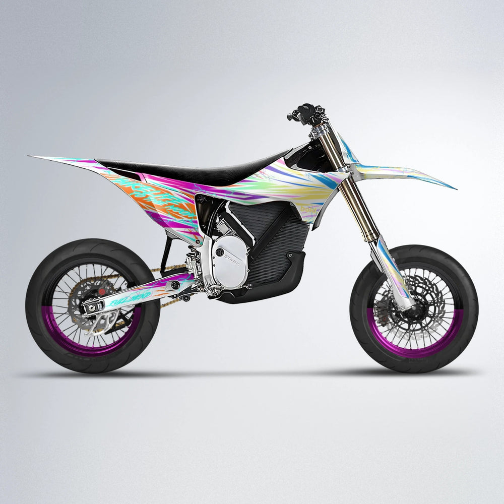 DIVINE Stark Varg SM supermoto graphics kit in Pink & Light Blue