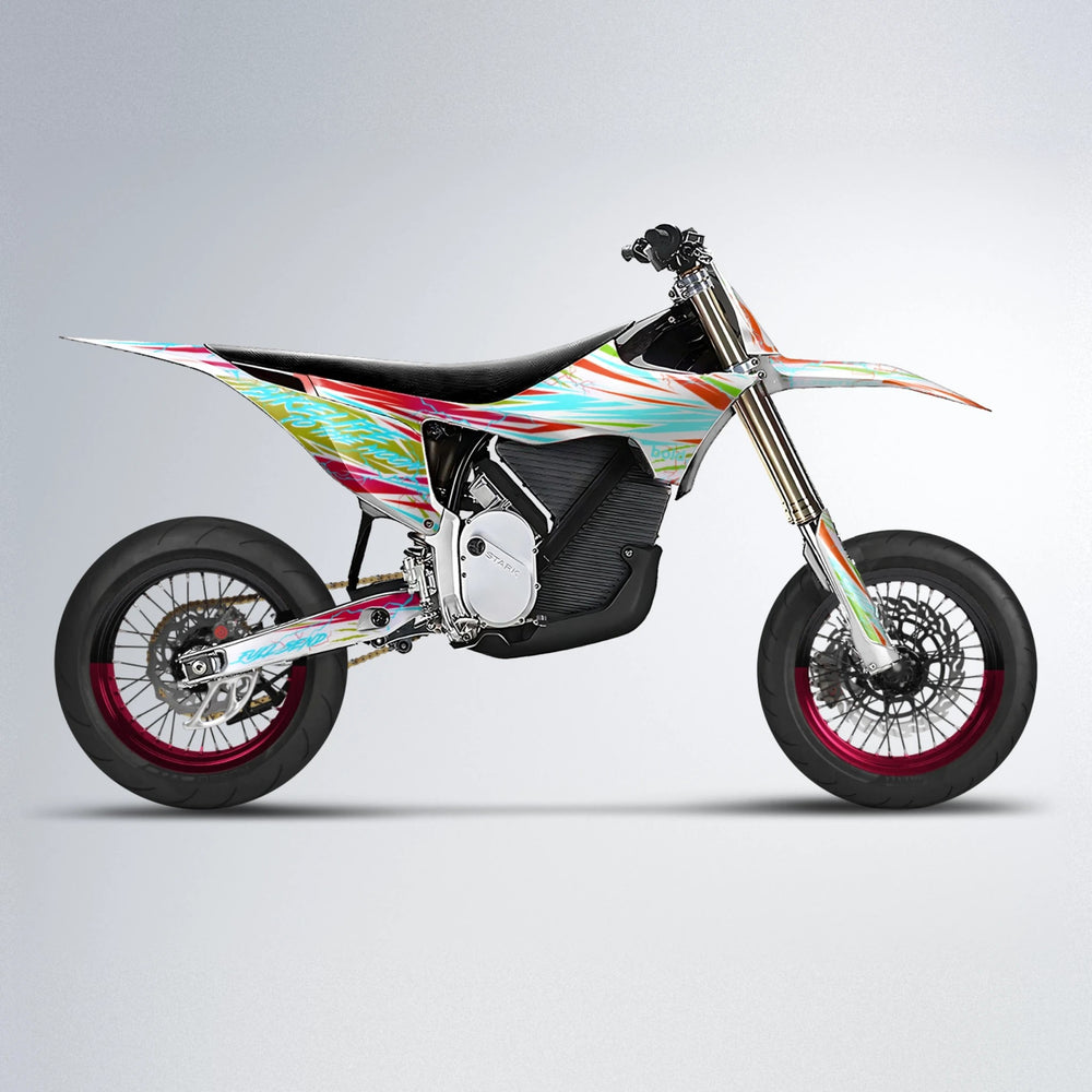 DIVINE Stark Varg SM supermoto graphics kit in Red & Orange