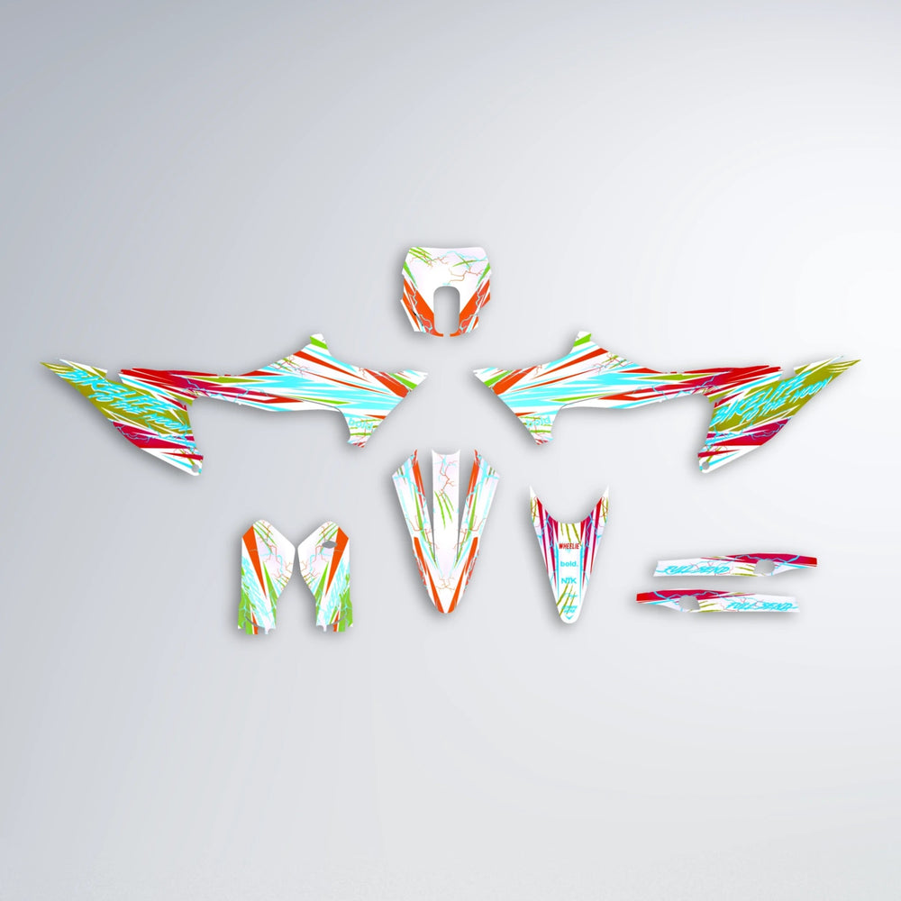 DIVINE Stark Varg SM graphics kit parts layout in Red & Orange