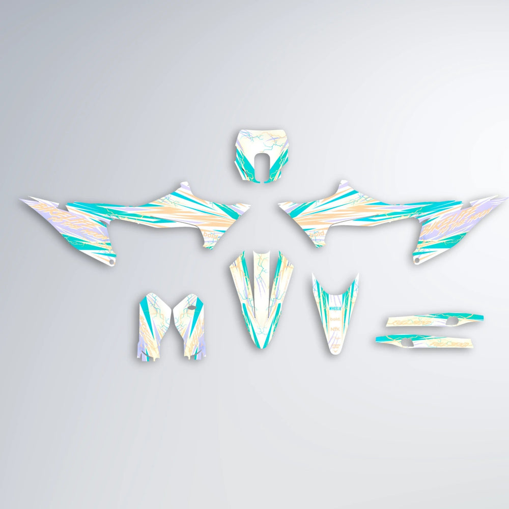 DIVINE Stark Varg SM graphics kit parts layout in Teal