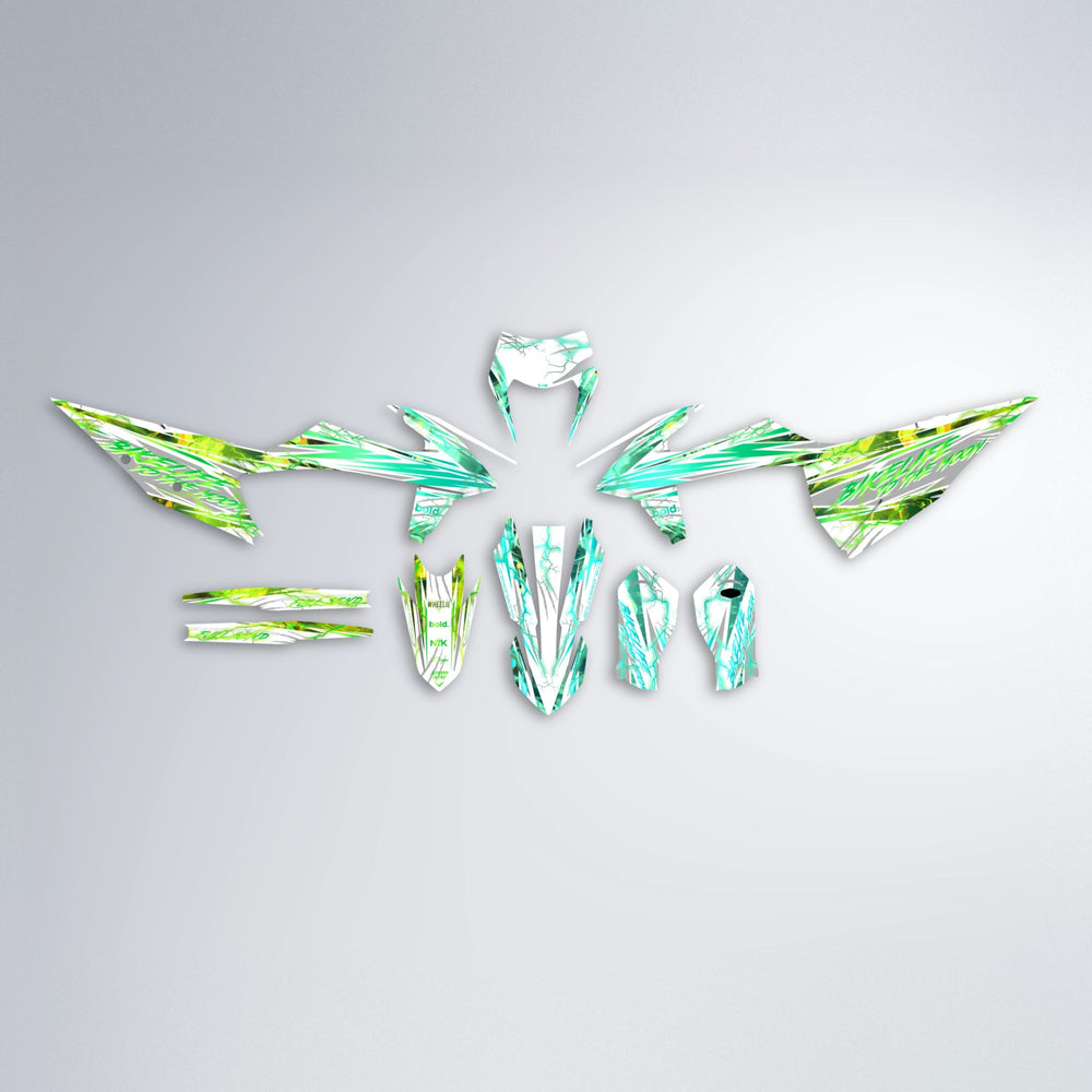 DIVINE graphics kit parts layout in Cyan & Green
