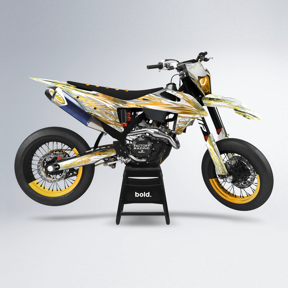 DIVINE supermoto graphics kit in Gold Chrome