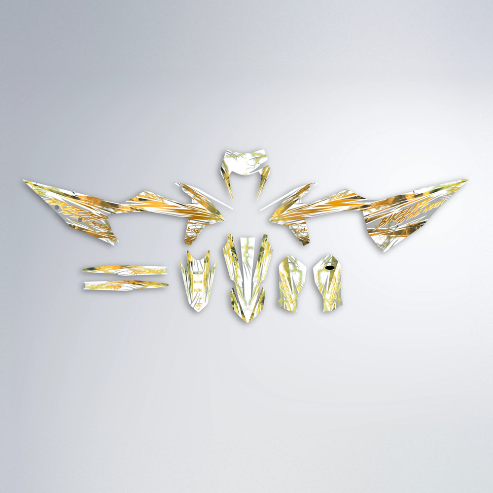 DIVINE graphics kit parts layout in Gold Chrome