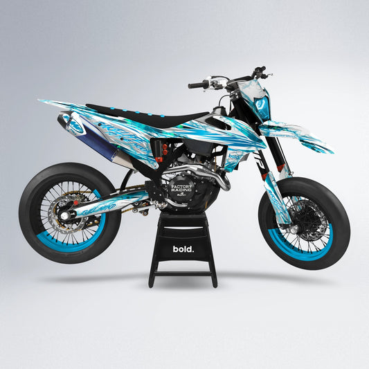 DIVINE supermoto graphics kit in Light Blue