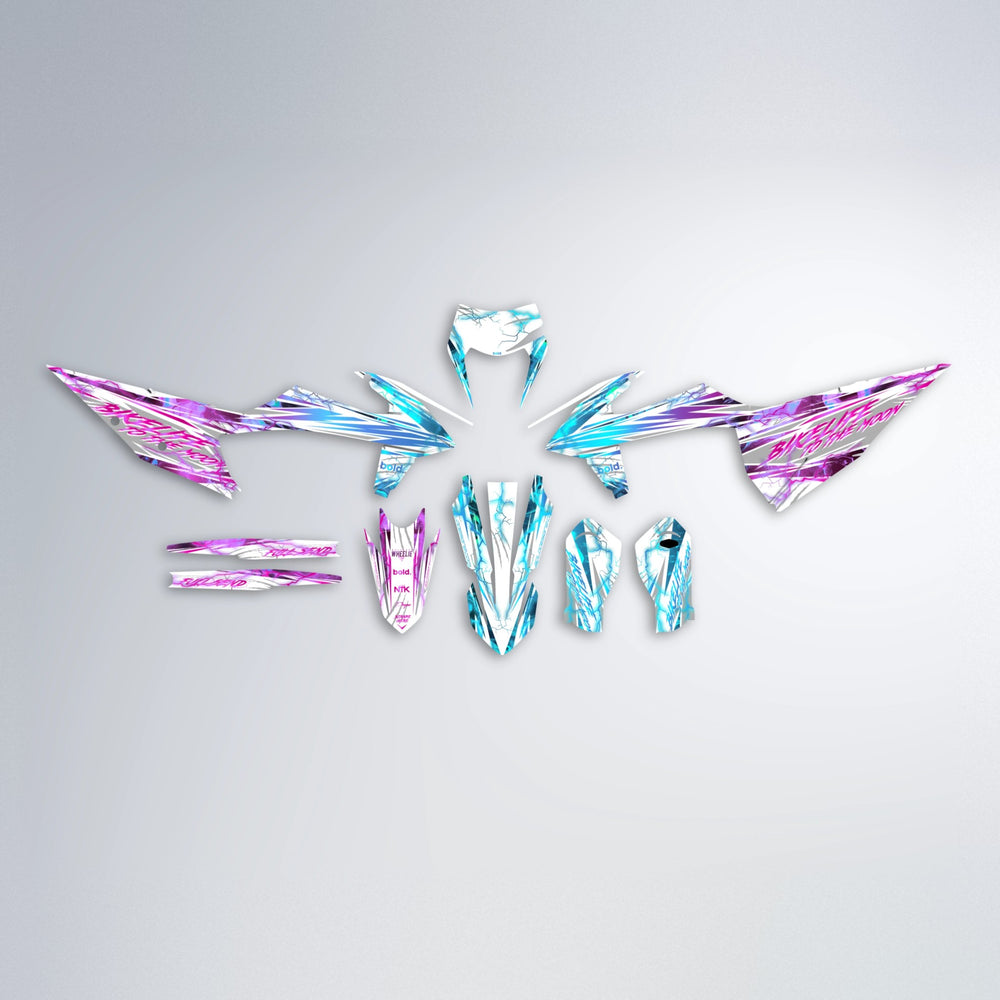 DIVINE graphics kit parts layout in Pink & Light Blue