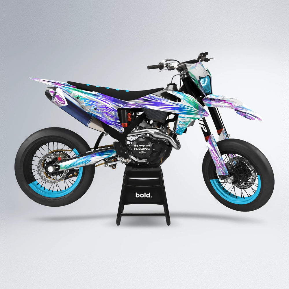 DIVINE supermoto graphics kit in Purple Holo