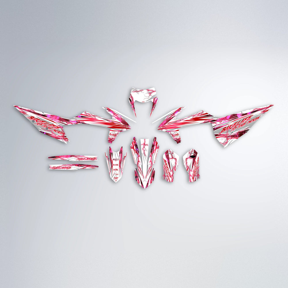 DIVINE graphics kit parts layout in Red