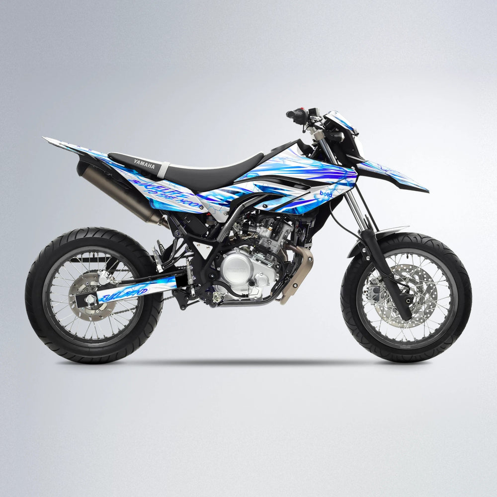 DIVINE Yamaha WR 125X supermoto graphics kit in Blue