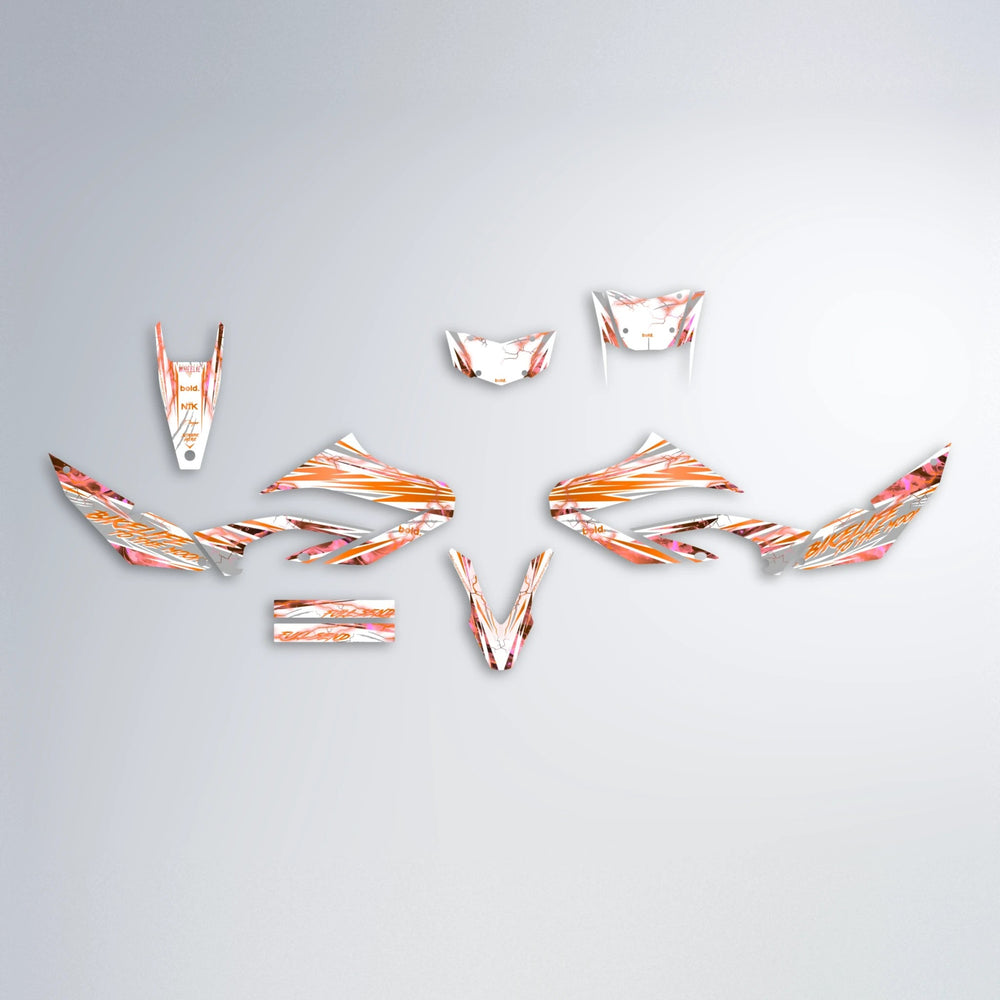 DIVINE Yamaha WR 125X graphics kit parts layout in Orange